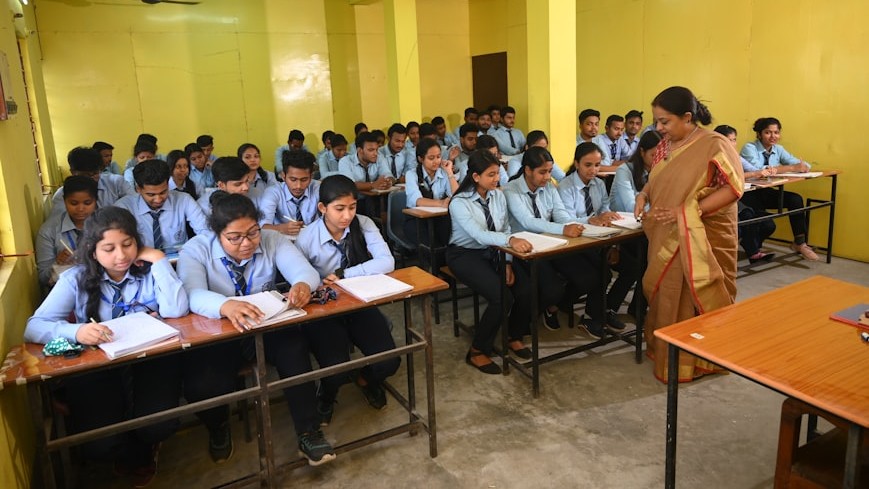 Children learning about nature in a classroom